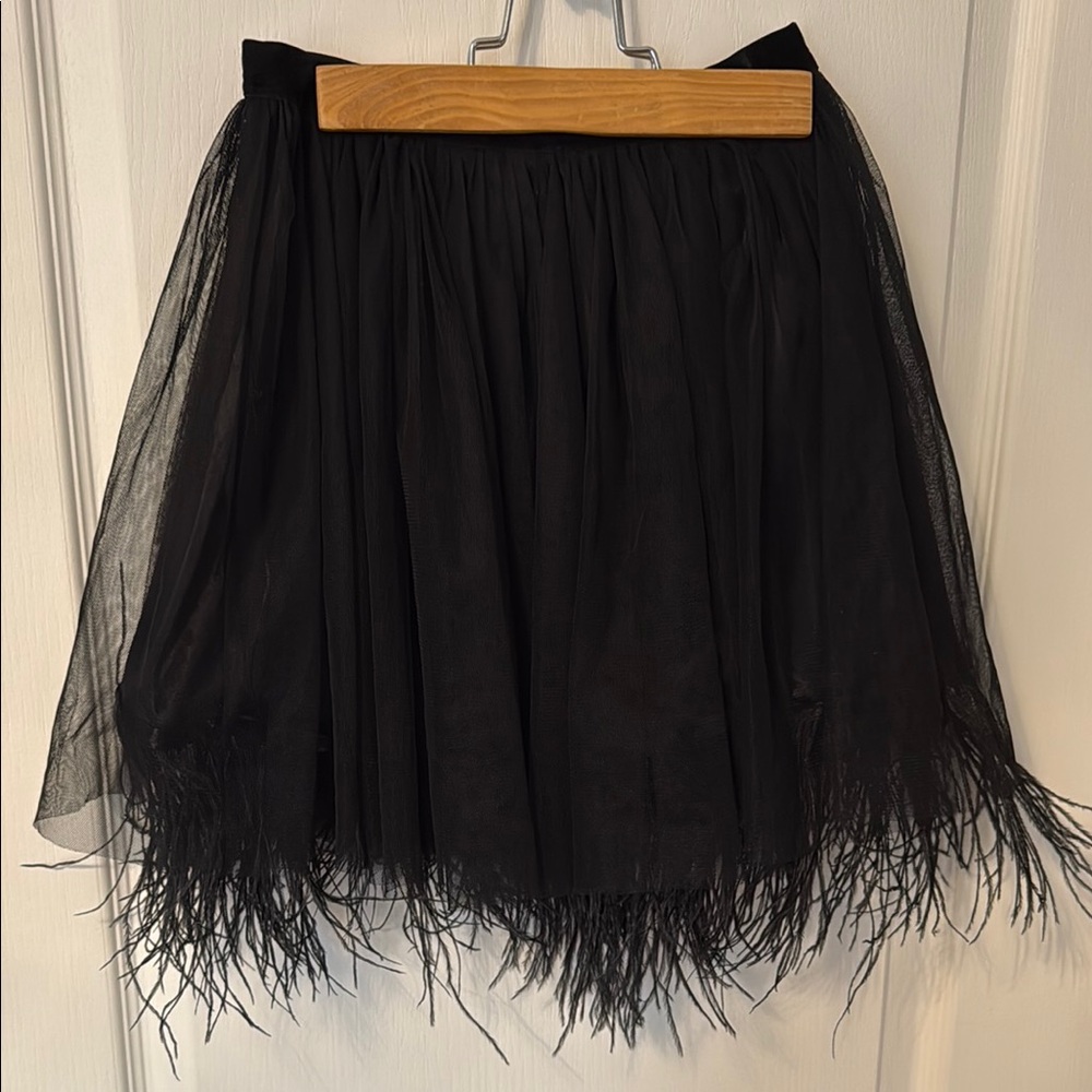 Elegant Black Feathered Skirt